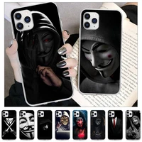 anonymous phone case for iphone 13 mini 12 11 pro max xs x xr 8 7 plus se 2020 transparent cover