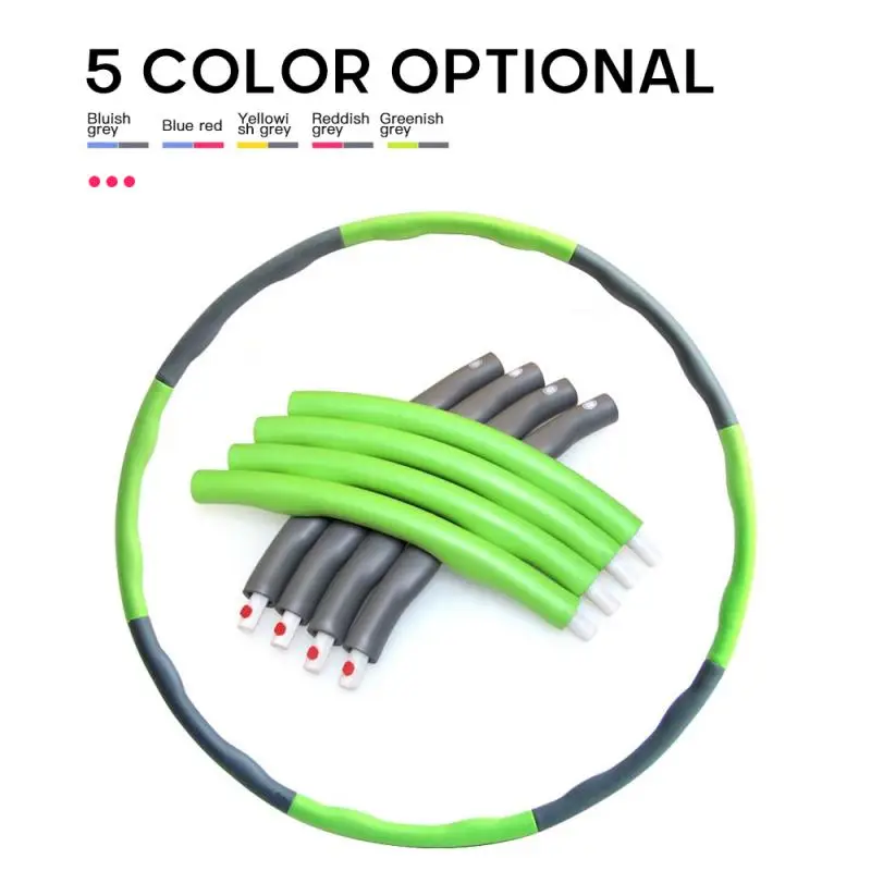 

8/7/6 Sections Detachable Foam Easy Sport Hoop Buiktrainer Fitness Gym Tool Weighted Waist Trainer Ring Workout Equipment