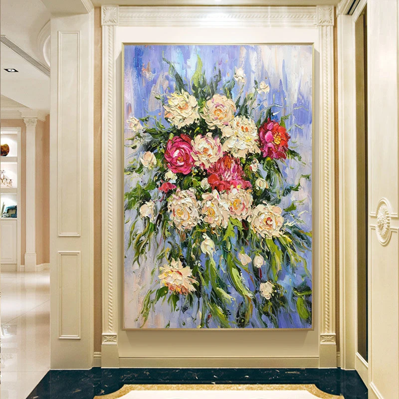 100% ручная роспись абстрактный цветок искусство Масляная живопись на холсте