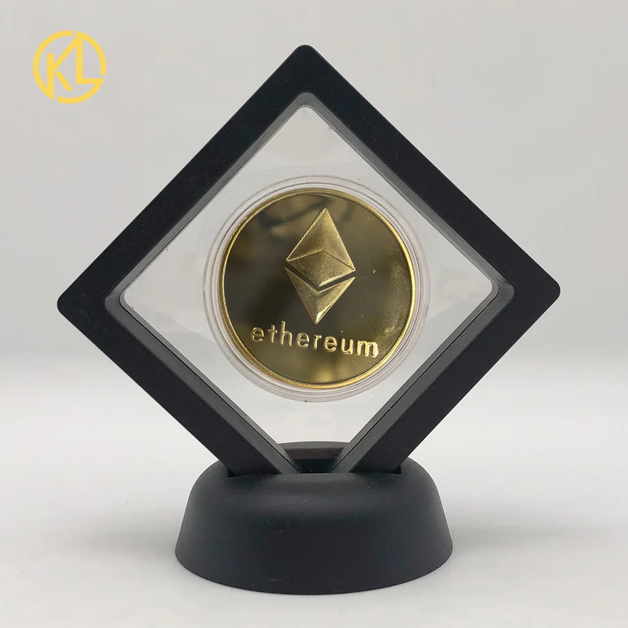 CO011-2 Позолоченная горячая Распродажа Биткоин битная монета Litecoin пульсация эфириум криптовалюта металлическая памятная монета с выставочным стендом - Цвет: CO011-2
