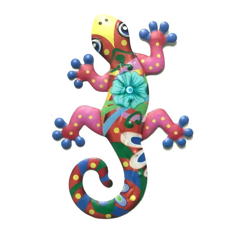 7 цветов металлический геккон для декора стен стенные скульптуры в виде рыб
