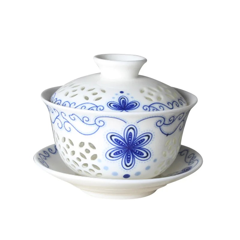 

Jingdezhen Kungfu hollow tea cover bowl handmade ceramic tea tools 150ML