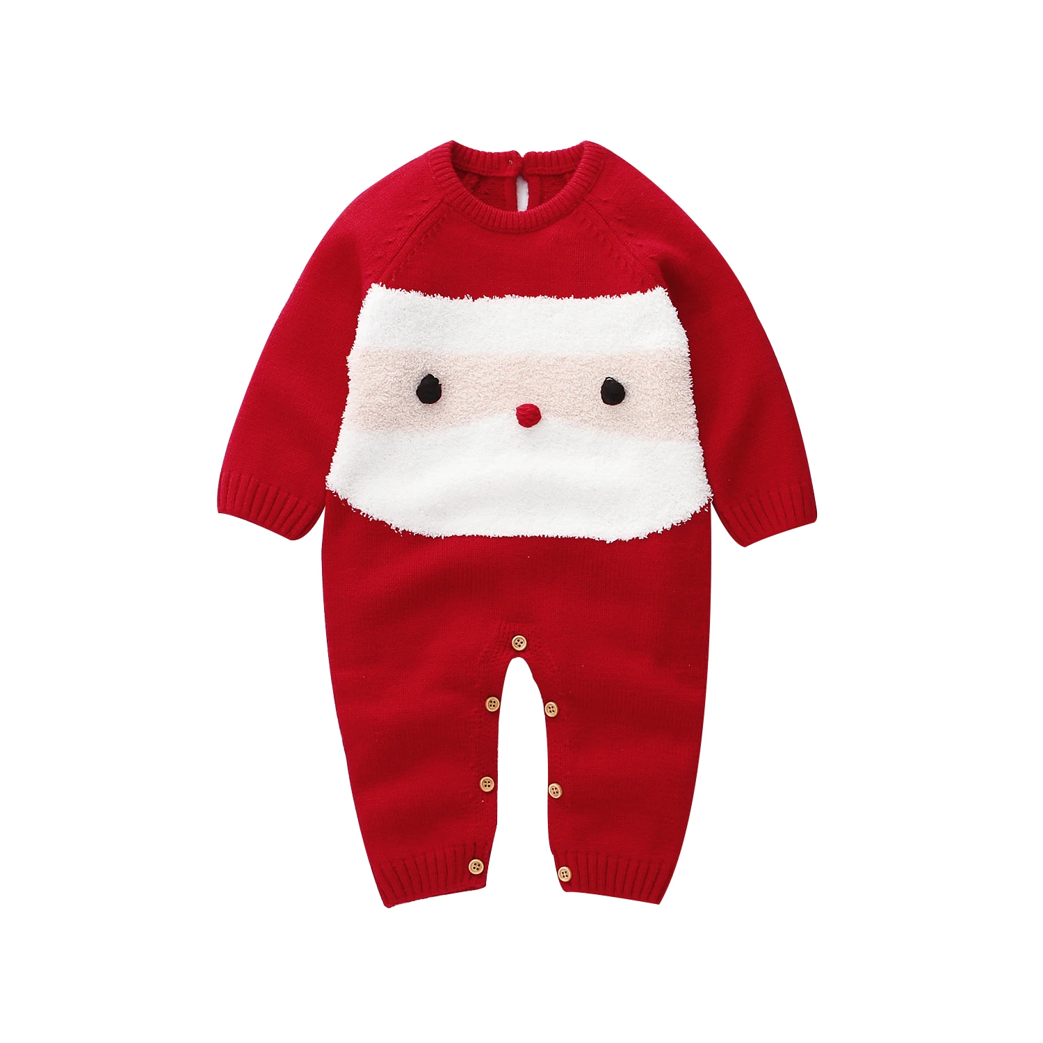 

Clothes For Newborns Baby's Christmas Sweater Romper Long Sleeve Button Crotch Wool Jumpsuit For Fall And Winter 0-24M Clothing