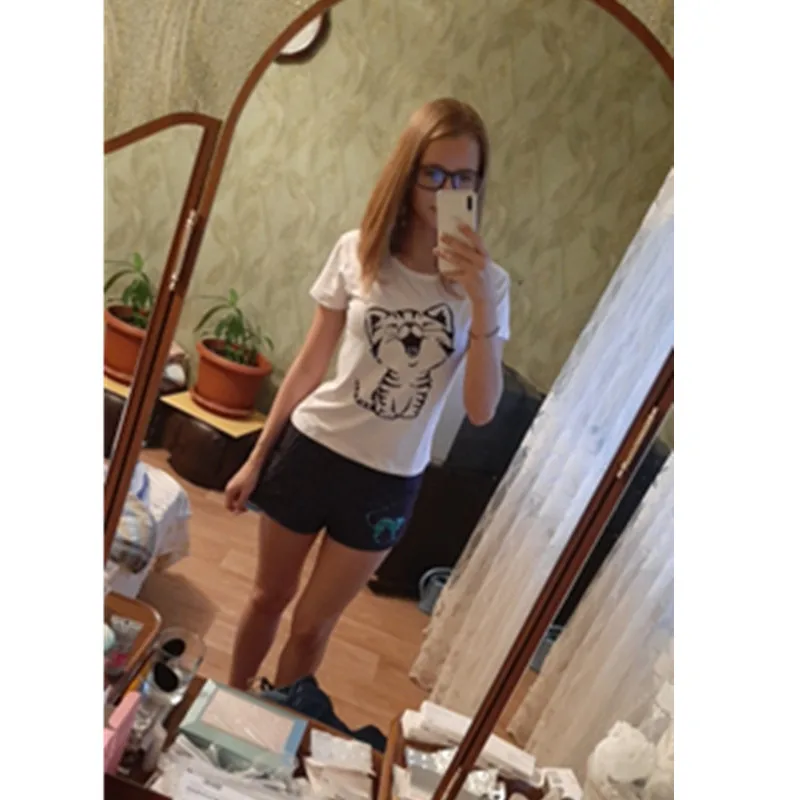 Летняя новая модная женская Повседневная футболка с круглым вырезом топы