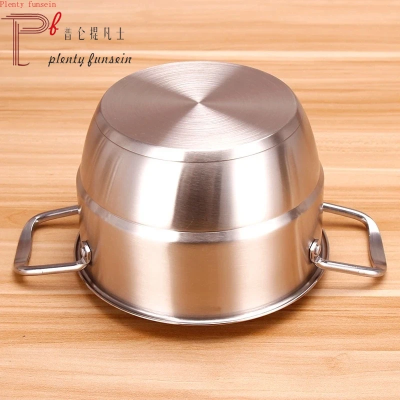 Стальная кастрюля для супа немагнитные горшки утолщенный отпариватель дома из