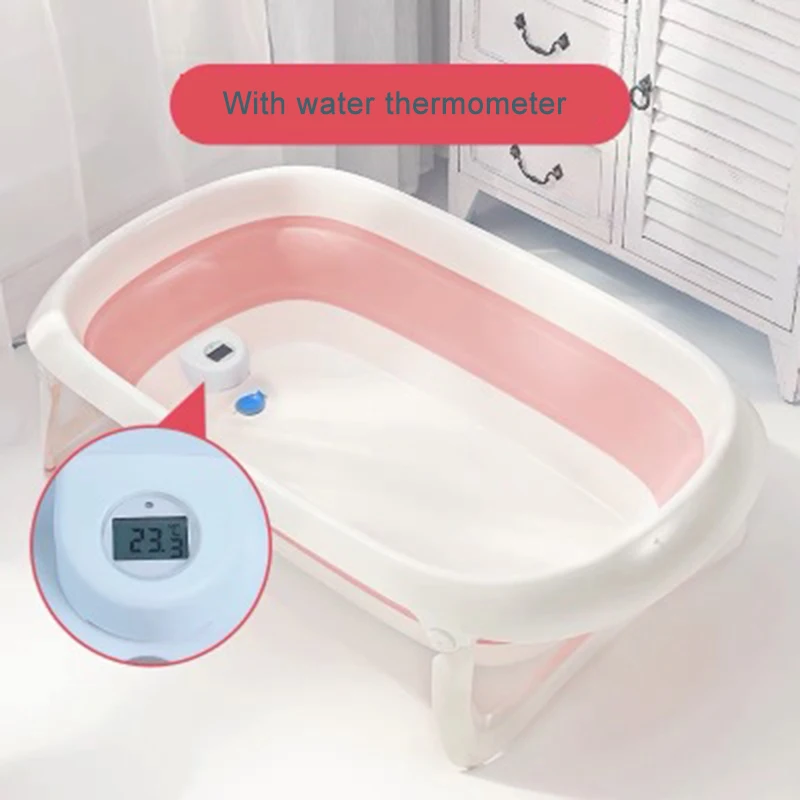Складная Ванна Детская ванна портативная для младенцев с термометром детей