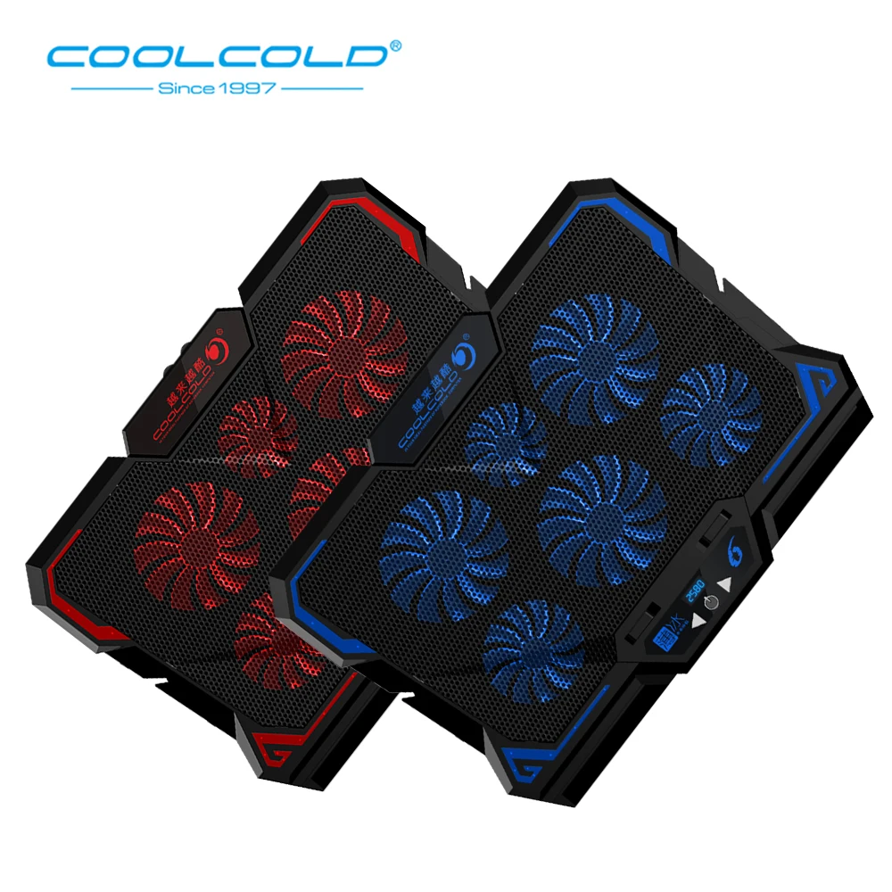 CoolCold ноутбук кулер 12-17 дюймов для ноутбука с 2 usb-портами и шестью охлаждающими вентиляторами ноутбук скользящая подставка со светом