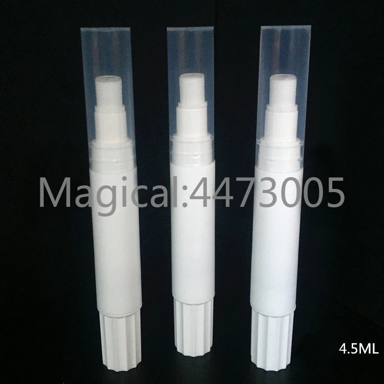 

30pcs/lot 4.5ml Plastic Bottles White Matt PP for Eyelash-extension Liquid Lip Gloss Cosmetic Foundation Rotating Pen with Brush