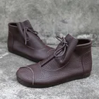 Женские ботильоны без застежки, с круглым носком