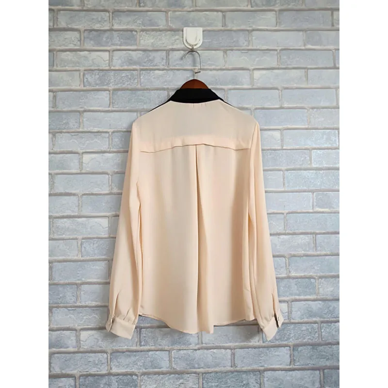 Шифоновые женские блузки рубашки с длинным рукавом осенние офисные OL