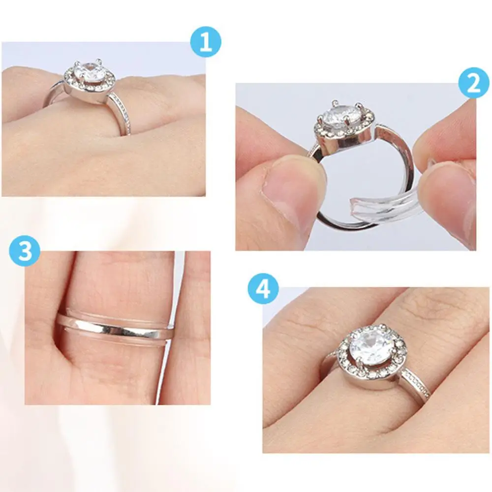 

8 Sizes Silicone Invisible Clear Ring Size Adjuster Resizer Loose Rings Reducer Ring Sizer Fit Any Rings Jewelry Tools