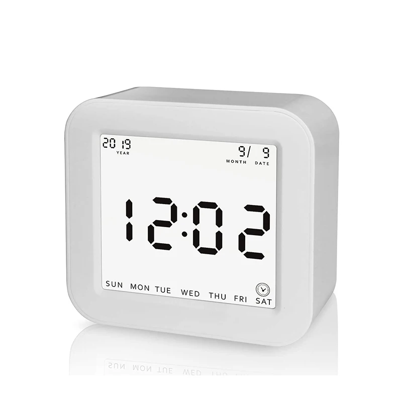 Цифровой будильник на батарейках простое вращение для изменения каждой функции 4