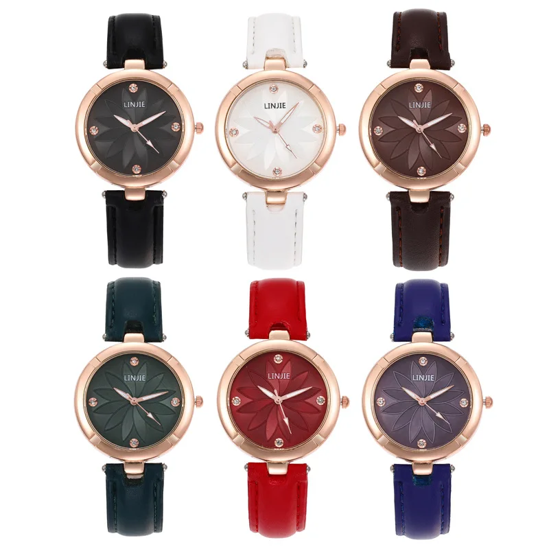 

Unique Fashion Rose Gold Women Watches Starry Sky Stylish Red Color Rhombic Dial Elegant Lady Wristwatch Brand Quality Hour