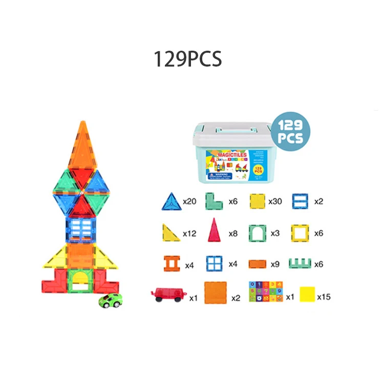 Magnetic Building Blocks Transparent Big Size Construction Set Tiles Toys for Children Educational Dropship | Игрушки и хобби