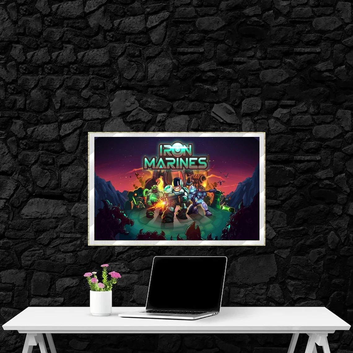 Плакат с изображением железной морской пехоты для видеоигр Художественная