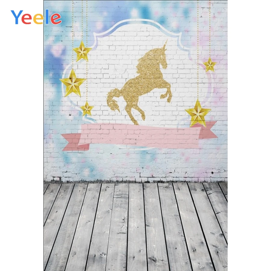 Виниловый фон для фотосъемки с изображением единорога детского дня рождения