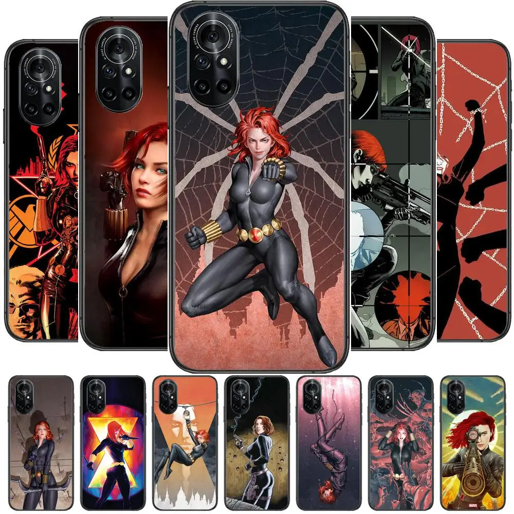 

Marvel Avengers Black Widow Clear Phone Case For Huawei Honor 20 10 9 8A 7 5T X Pro Lite 5G Black Etui Coque Hoesjes Comic Fas