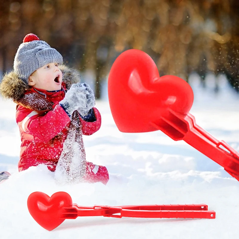 

Heart Shaped Snowball Maker Clip Winter Sand Ball Mold Plastic Clamp Kid Toy New