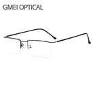 Gmei оптические ультралегкие деловые мужские Оправа очков из титанового сплава квадратные очки с гибкий висок дужками и гальваническим покрытием Y2533
