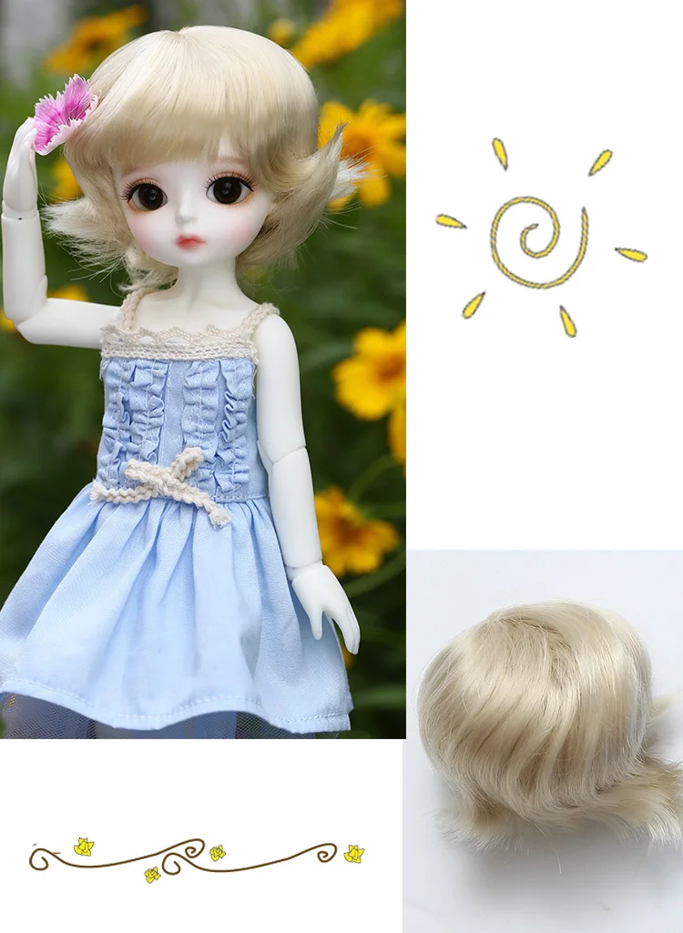 Парик для куклы BJD L8# Размер 4,5-6 дюймов 1/8 высокотемпературный натуральный парик короткие волосы bjd sd куклы парики в красоту