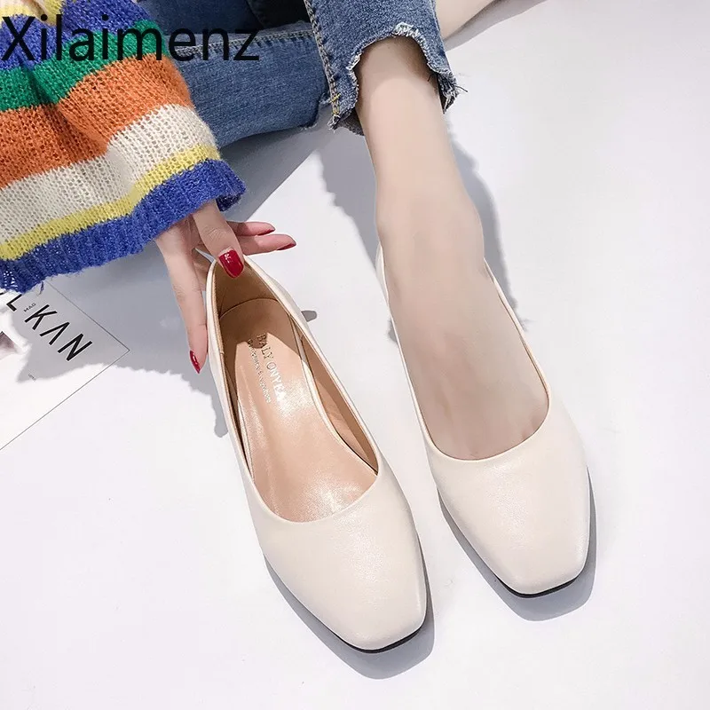 

Лоферы женские из искусственной кожи, на среднем каблуке