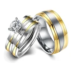 Модное обручальное кольцо из нержавеющей стали, простой дизайн, циркониевое кольцо для пар для женщин и мужчин, ювелирные изделия, подарок для любимого человека