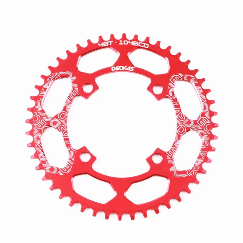 DECKAS круглый 104BCD 40/42/44/46/48/50/52T горный велосипед Звездочка MTB велосипед диаметра окружности болтов(Алюминий узкая широкая цепь из колец цепь BCD 104