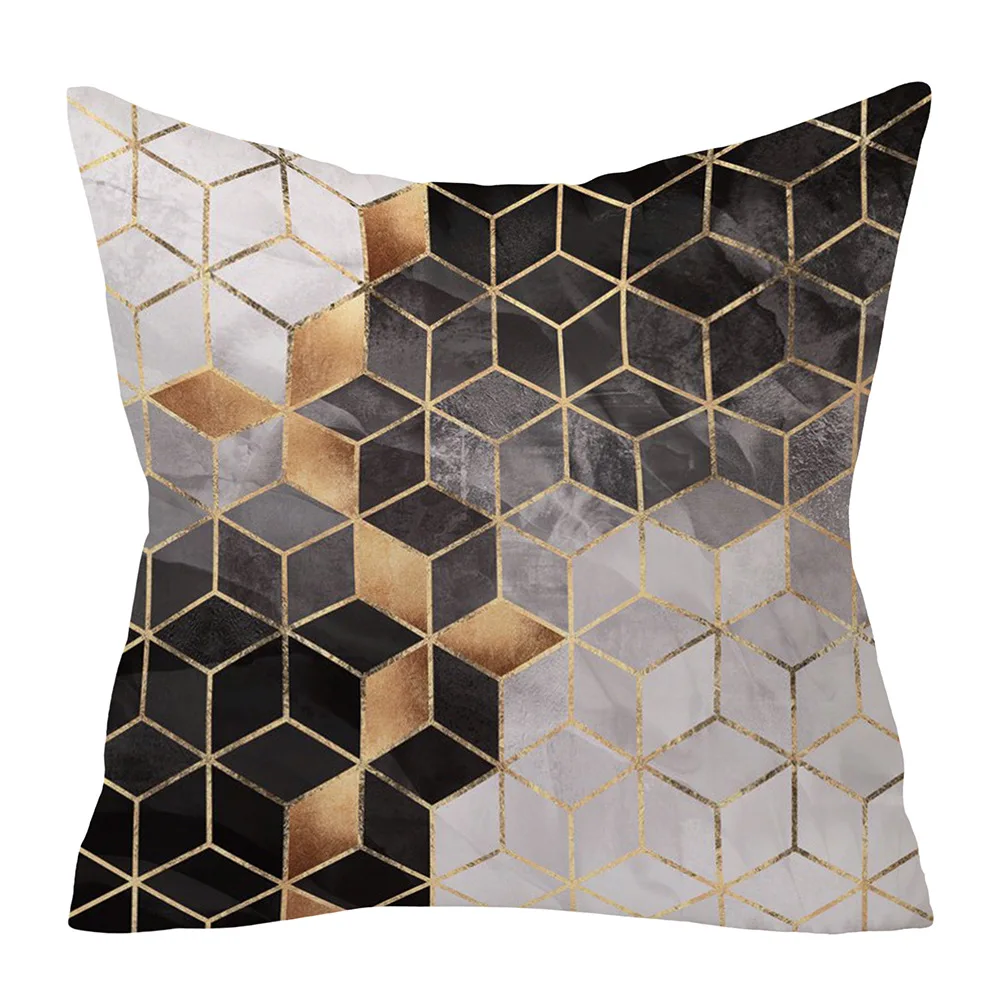 

Abstract pillowcase smoked gradient cubes coffee pillowcase geometric peach skin cushion cover