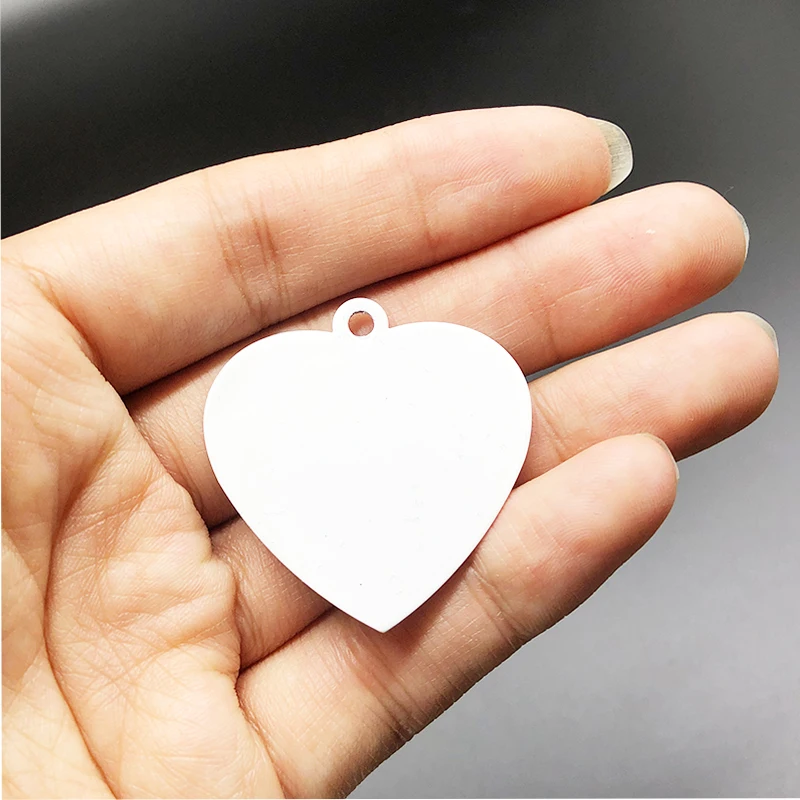 37*36 mm Heat Transfer Printing Blank Tag-50pcs-New Style Heart Shape Sublimation white Pet ID Tag-t-Promotion And Love Gift |
