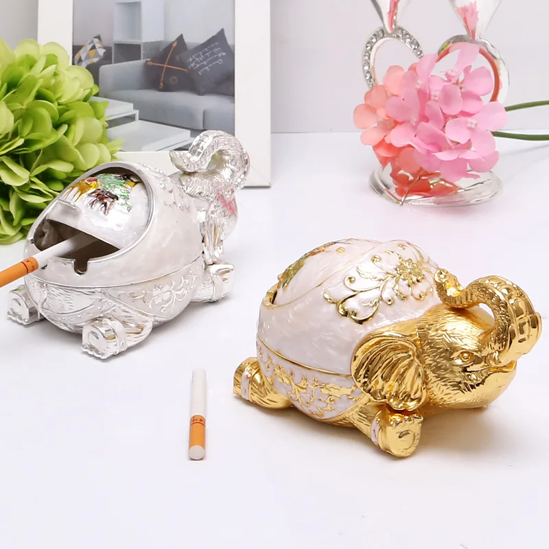 

Simple Ashtrays Household Individual Creativity Elephant Ashtray Sitting Room Tea Table Top Grade Birthday Gift Ashtray Ornament