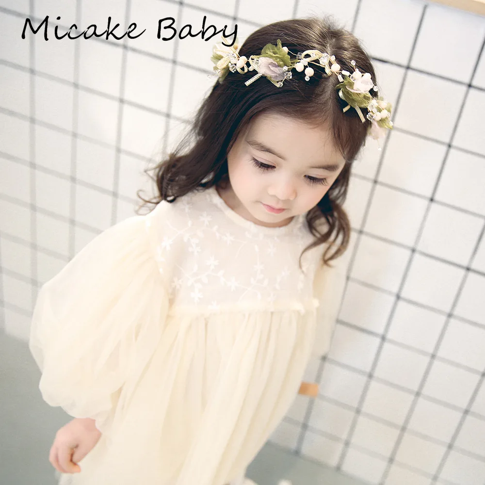 

От 1 до 3 лет для маленьких девочек весенне-осеннее платье для девочек; Юбка из пряжи и тюля, бежевый верхняя одежда с вышивкой для детей, плат...