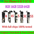 100% оригинальная Разблокировка для iphone 4 4S 5 SE 5C 5S 6 Puls 6S Plus материнская плата с полными ЧИПАМИ 100% тест без Touch ID логическая плата 16 ГБ 32