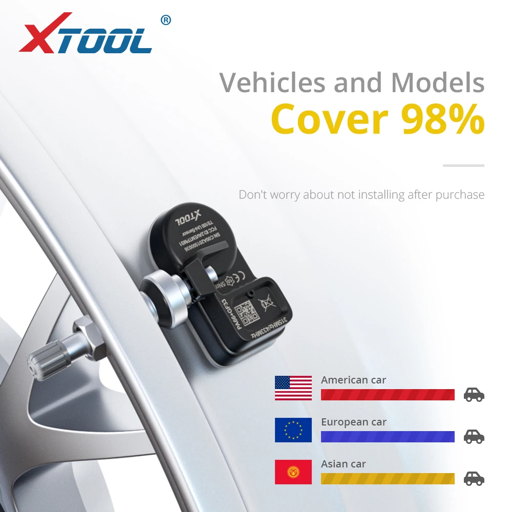 XTOOL TS100 датчик давления в шинах 433 МГц 315 металлическое газовое сопло работает с TP150