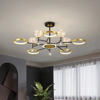 modern ceiling chandeliers led gypsophila home decoration black gold classic living room study dining table interior lighting