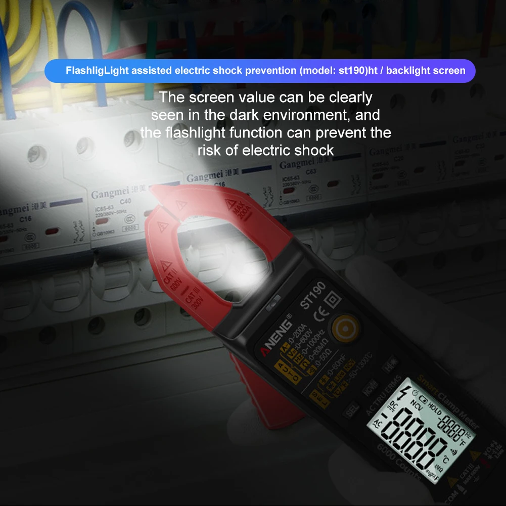 

Portable AC DC Voltage Digital Clamp Multimeter Data Hold LCD Display Diode Temperature High Accuracy Resistance Auto Range