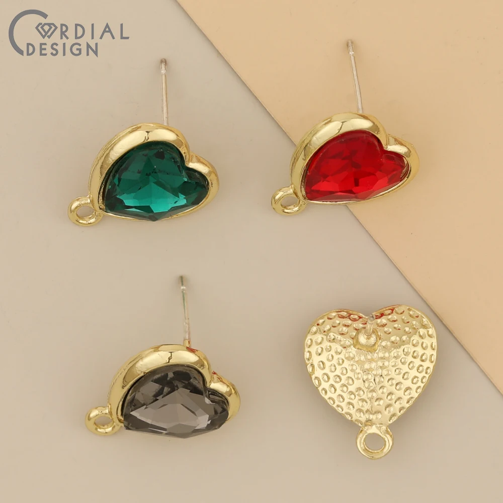 

Серьги-гвоздики в форме сердца, 13 х15 мм, 50 шт.