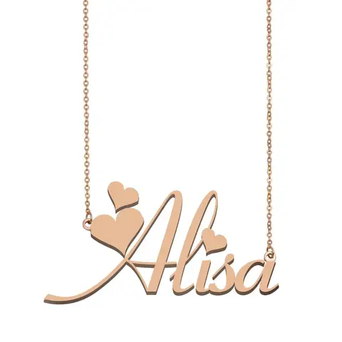 Алиса имя ожерелье на заказ кулон-табличка с именем для женщин девочек Лучшие Друзья День рождения Свадьба Рождество дни матери подарок