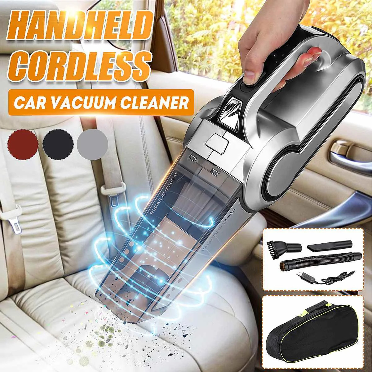 Беспроводной автомобильный пылесос 120 Вт портативный ручной для дома с