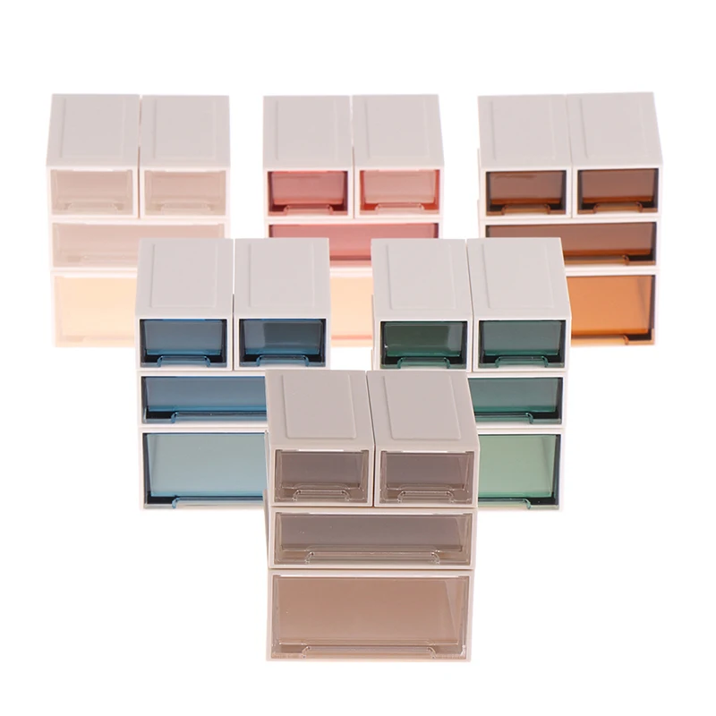 

4Pcs/set 1:12 Dollhouse Accessories Miniature Plastic storage Box with Lid Container For Dollhouse Decoration New