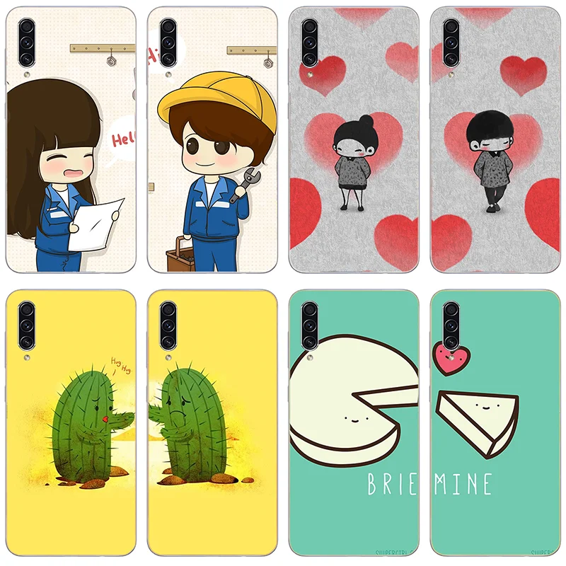 

Чехол для телефона с рисунком пары для Samsung Galaxy S20 A71 30s 51 10 70 20 40 20s 31 10s A7 A8 2018, прозрачный чехол