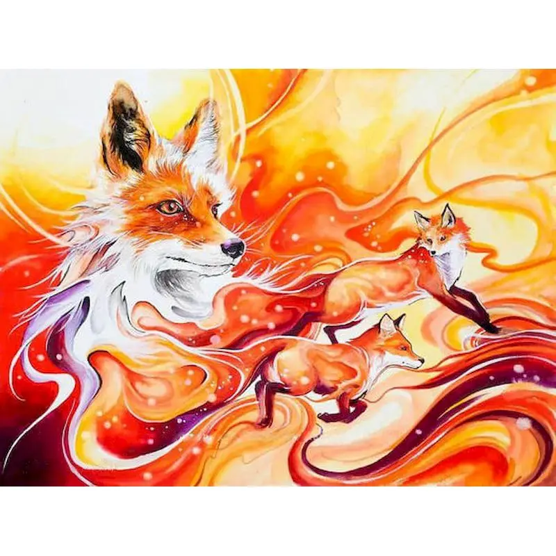 

Oil Painting By number Fox On Canvas With Frame Coloring Drawing Acrylic Paint Animal Drawing DIY Craft Kits Picture By Number