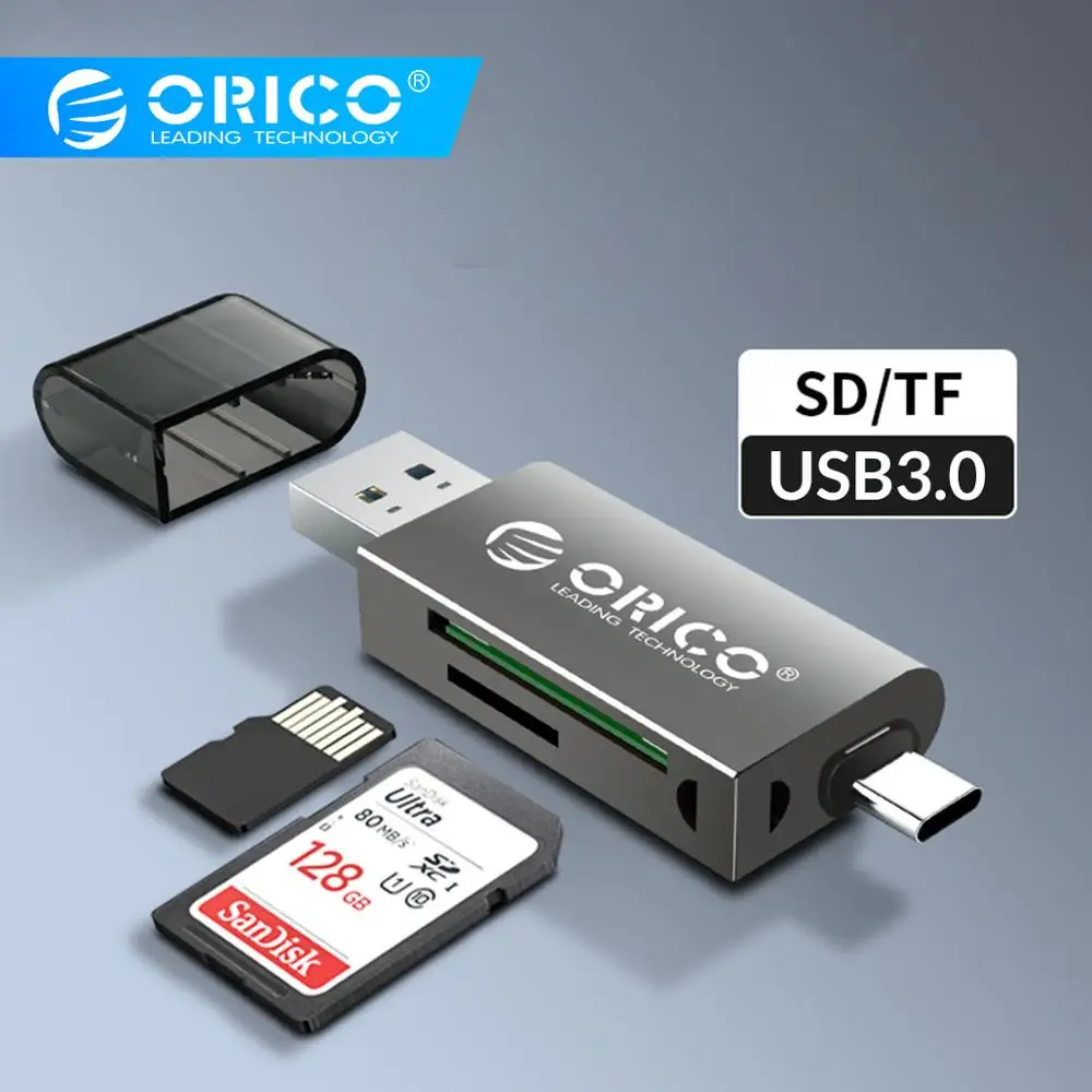 ORICO кард-ридер USB 3,0 2 в 1 SD/Micro SD TF OTG Smart memory type C кард-ридер высокоскоростной адаптер для ПК компьютера ноутбука