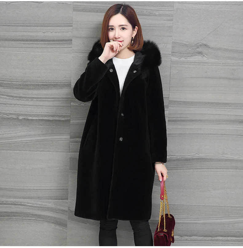 New Autumn Winter Fur Coat Women Clothes High Quality Imitation Mink Hooded Plus Size Thicken Warm Long Coats Female | Женская одежда