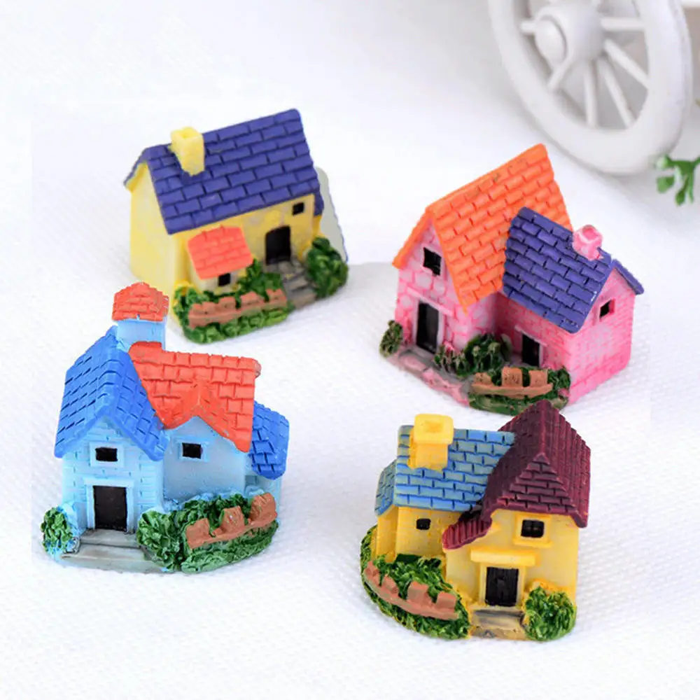 4 шт. DIY Миниатюрный Кукольный домик Сад бонсай пейзаж вилла смола подарок на день