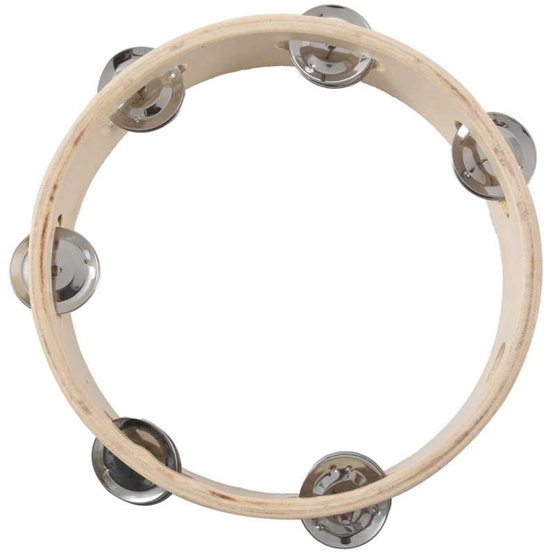 

8" Musical Tambourine Tamborine Drum Round Percussion Gift for KTV Party