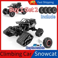 2 in 1 rc car 4wd off road climbing snowcat remote control 2 4g radio crawler car track wheels boys kids toy 112 gift