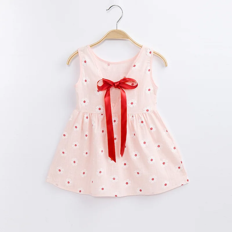 

2021 New Sweet Beautiful Baby Girl Sleeveless Kids Clothes Dresses Girls Princess Dress Summer Bandage Skirt Autumn Vestidofesta