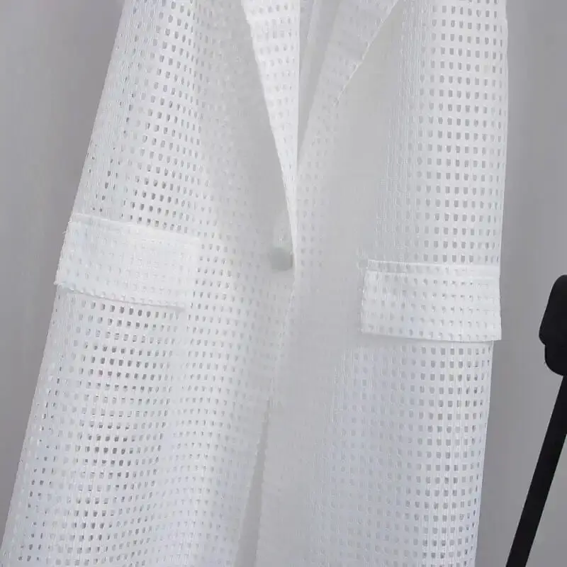 

Summer New Korean Style Hollow Suit Vest Cardigan Thin Section Long Section Loose Thin Coat Waistcoat Women