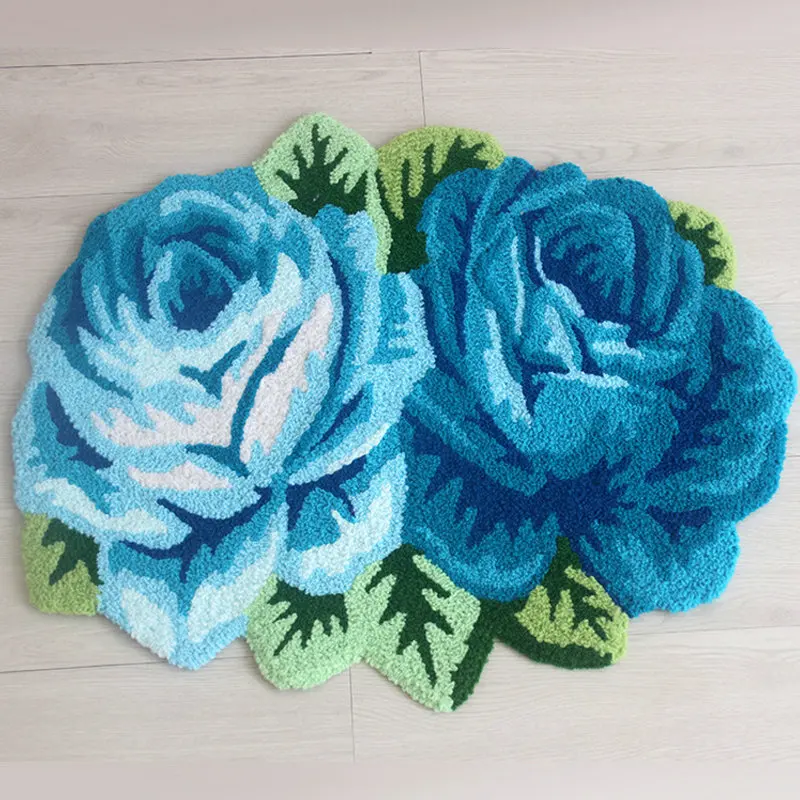 rose flower carpet home area rug 70x60cm embroidery roses flower mat bathroom pad doormat living room bedside mats home decor free global shipping