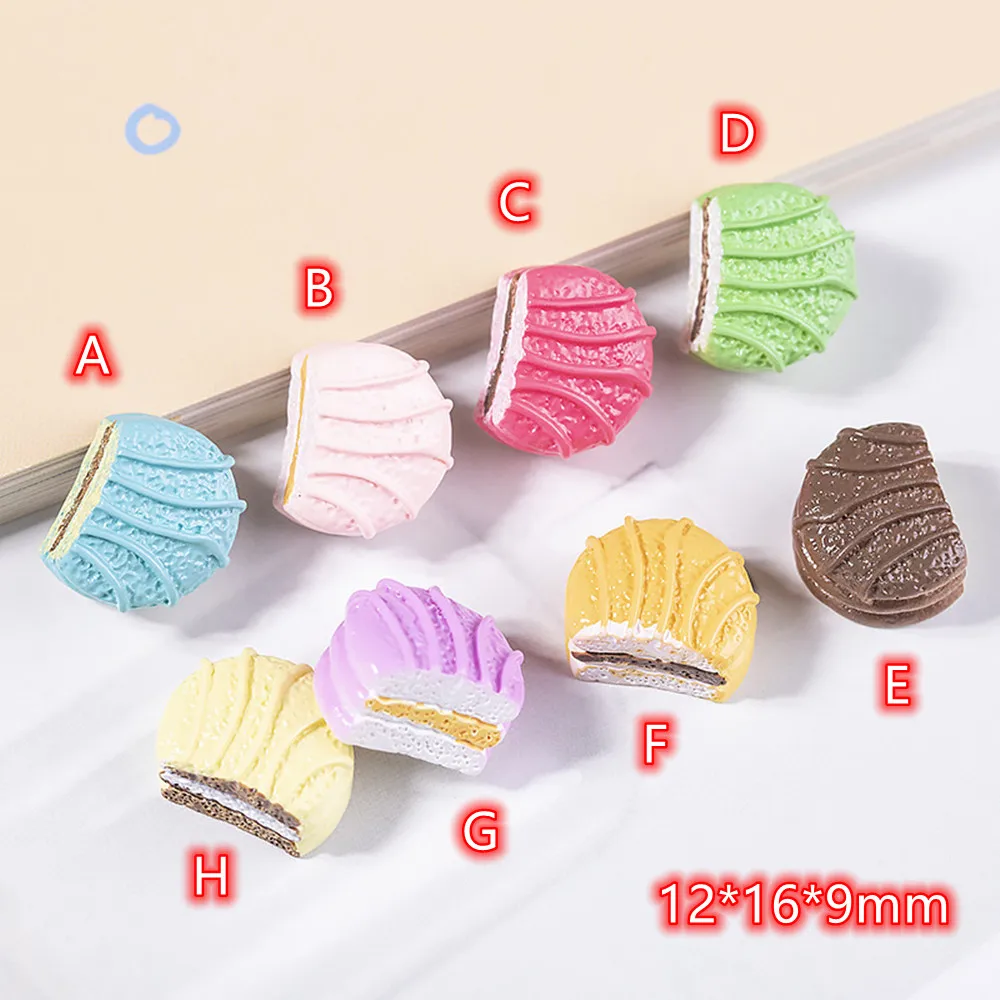 

Lovely Cookies Resin Flatback Cabochons For Hair Bow Centers 10pcs 3D Cookie Foods DIY Scrapbooking Decoration Accessories